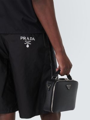 Shorts en nylon Prada noir
