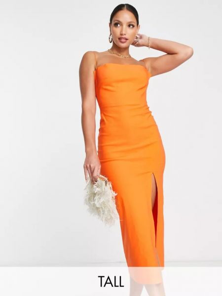 Платье миди с вырезом на спине Vesper оранжевое