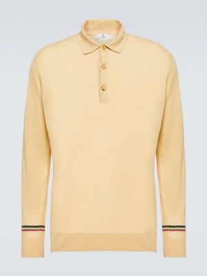 T-shirt di lino di cotone Etro beige