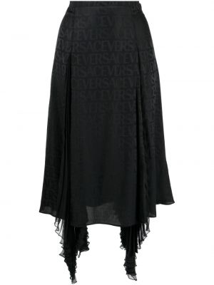 Asymetrická žakárová sukňa Versace čierna