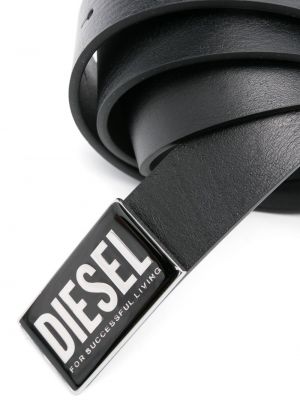 Pasek skórzany Diesel czarny