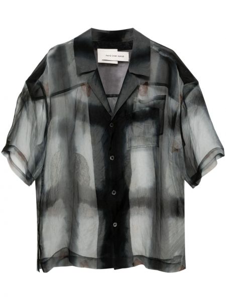 Прозрачна риза с принт Feng Chen Wang черно