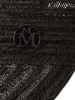 Casquette en laine et imprimé rayures tigre Maison Michel marron