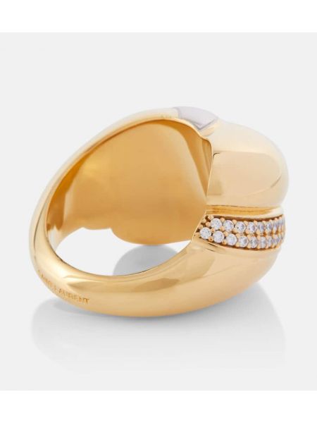 Křišťálový prsten Saint Laurent zlatý