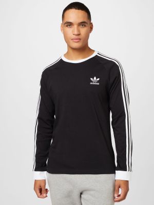 Μακρυμάνικη ριγέ μπλούζα Adidas Originals μαύρο