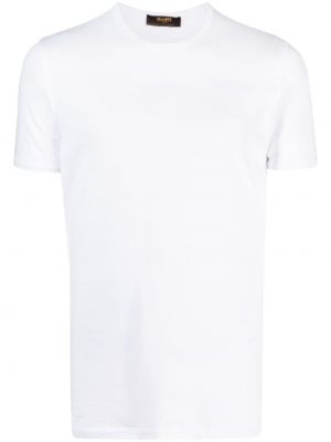 T-shirt en coton avec manches courtes Moorer blanc