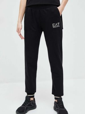 EA7 Emporio Armani pantaloni de trening culoarea negru, cu imprimeu