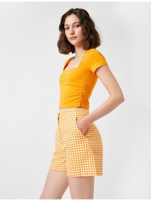 Slim fit t-krekls Koton oranžs