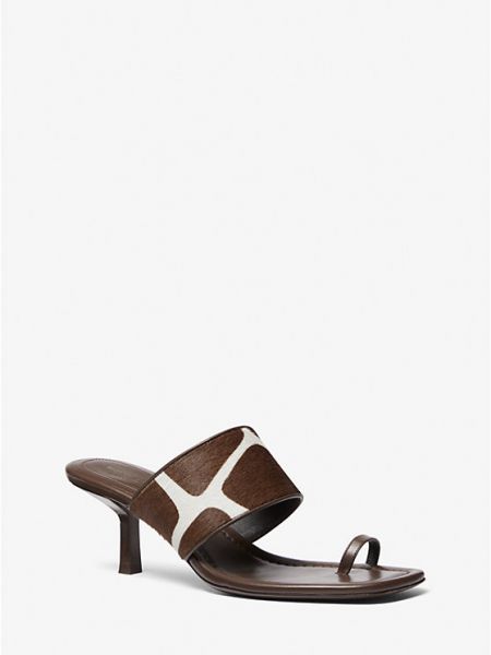 Шерстяные сандалии с принтом Michael Kors Collection коричневые
