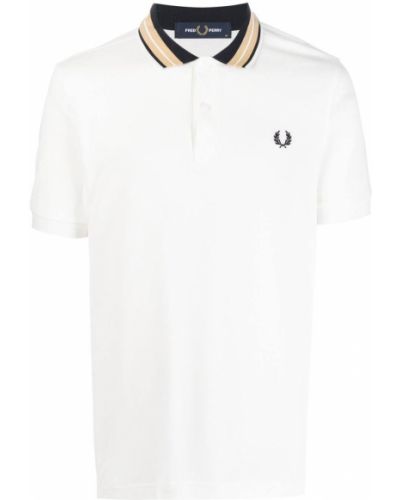 Brodert poloskjorte Fred Perry hvit