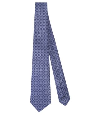 Шелковый галстук с принтом Canali голубой