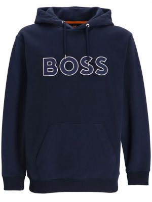 Gestreifter hoodie mit rundem ausschnitt Boss blau