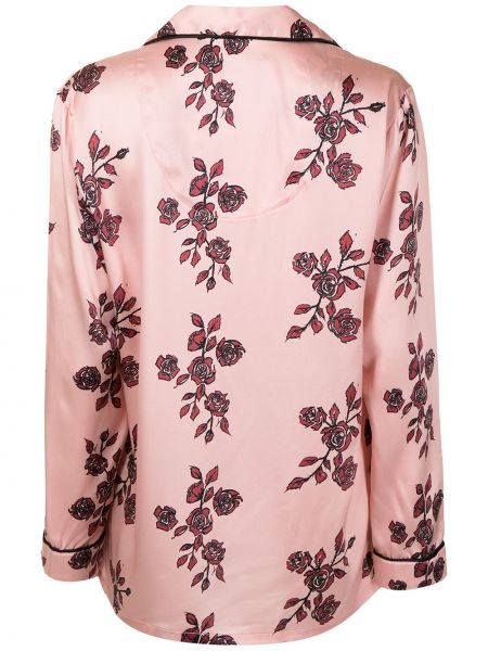 Pyjama en soie à imprimé Macgraw rose