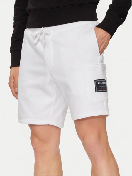 Pantaloni scurți sport Tommy Hilfiger alb