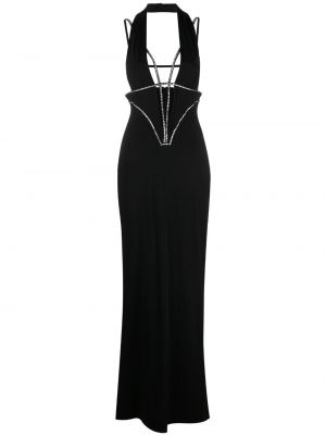 Вечерна рокля с кристали Genny черно