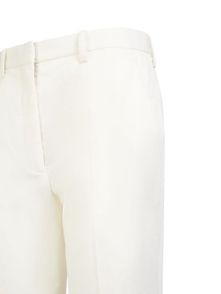 Памучни панталон The Row бяло