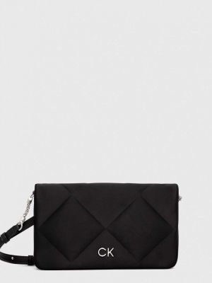 Satynowa torba na ramię Calvin Klein czarna