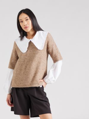 Пуловер Selected Femme кафяво