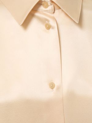 Zīda krekls ar pogām ar garām piedurknēm Khaite melns