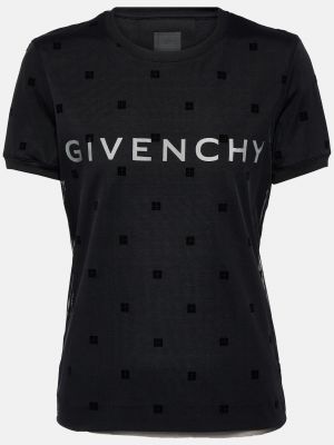 Футболка из джерси из тюля Givenchy черная