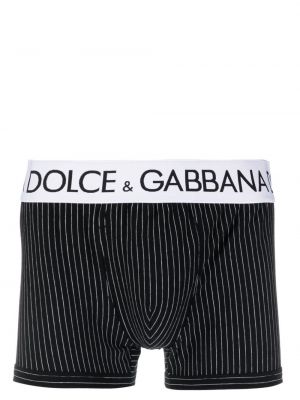 Gestreifter boxershorts mit print Dolce & Gabbana schwarz