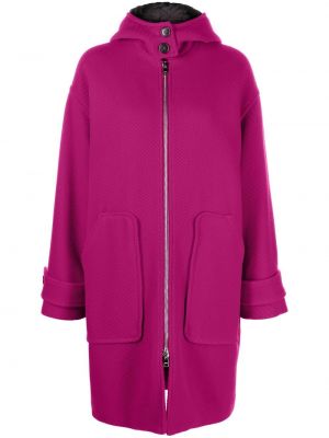 Παλτό με φερμουάρ με κουκούλα Msgm ροζ