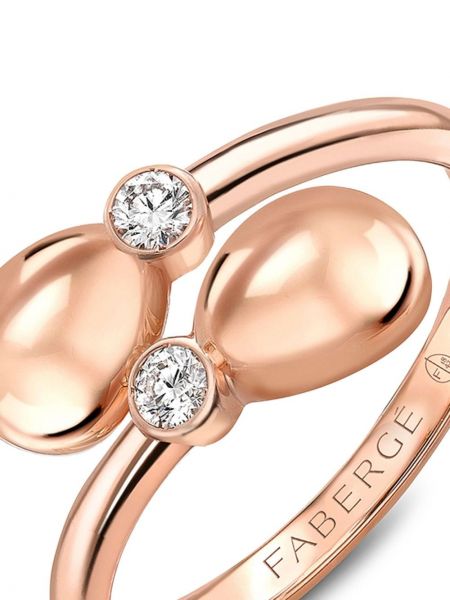 Rožinio aukso žiedas Fabergé