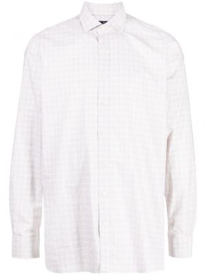 Bombažna srajca s karirastim vzorcem Hackett rjava
