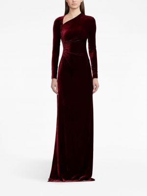 Sametové večerní šaty Ralph Lauren Collection červené