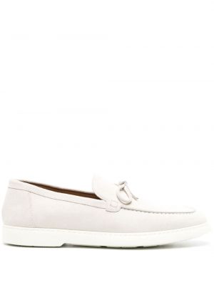 Pantofi loafer cu șireturi din piele de căprioară din dantelă Doucal's alb