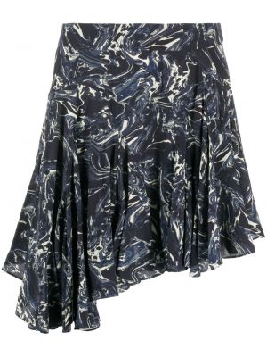 Hodvábna sukňa s potlačou Isabel Marant modrá