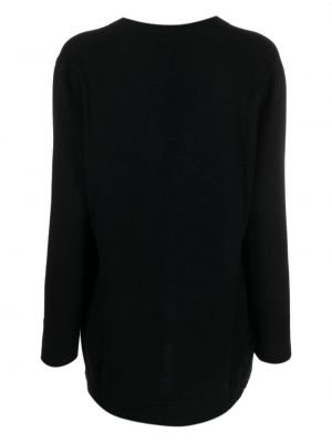 Woll strickjacke mit v-ausschnitt Le Tricot Perugia schwarz