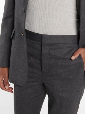Pantalon droit en laine en flanelle Wardrobe.nyc gris
