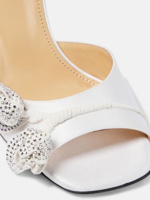 Satenske sandale Mach & Mach bijela