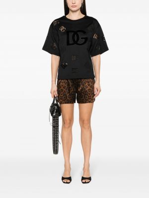 Kokvilnas t-krekls Dolce & Gabbana melns