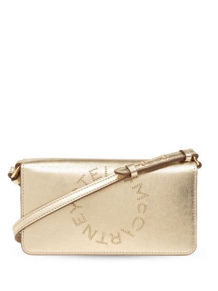 Crossbody torbica sa šiljcima Stella Mccartney zlatna