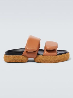 Sandalias de cuero con plataforma Dries Van Noten beige