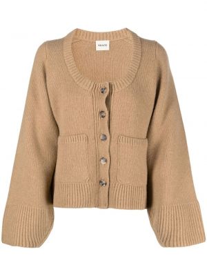 Dun cardigan med knapper med button down-krage Khaite brun