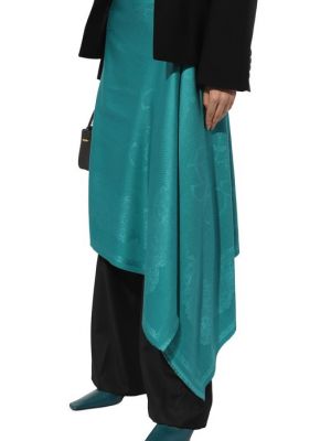 Шелковый шерстяной платок Elie Saab голубой