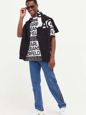 Bluza bawełniana z nadrukiem Karl Lagerfeld Jeans czarna