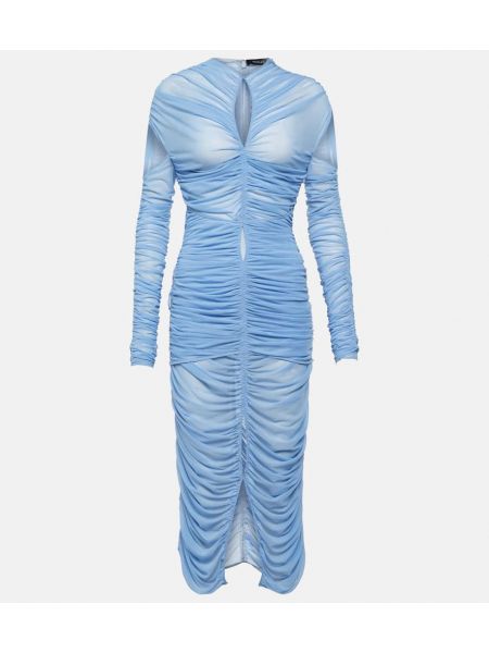 Μίντι φόρεμα από διχτυωτό ντραπέ Mugler