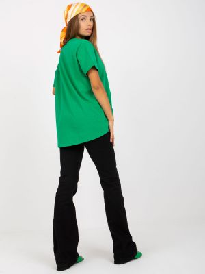 Ασύμμετρη μπλούζα Fashionhunters πράσινο