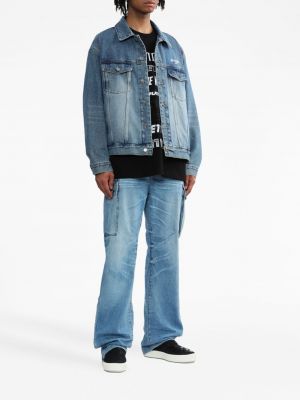 Kurtka jeansowa z nadrukiem We11done niebieska