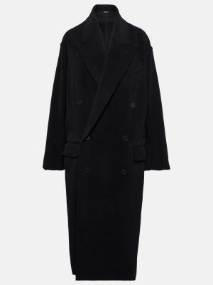Кашемировое шерстяное пальто Balenciaga черное