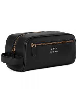 Кожаная дорожная сумка Polo Ralph Lauren черная