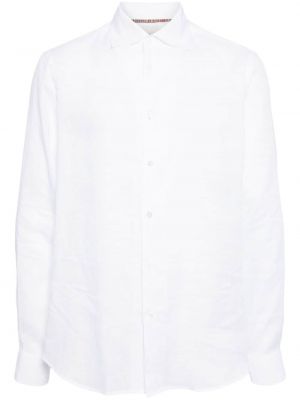 Λινό πουκάμισο Paul Smith λευκό