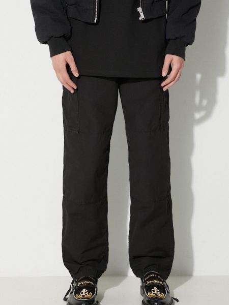 Jednobarevné bavlněné cargo kalhoty Stan Ray černé