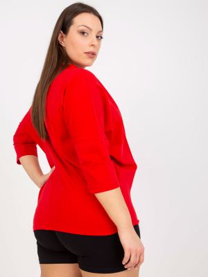 Bluzka bawełniana Fashionhunters czerwona