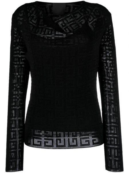 Pulover iz žakarda Givenchy črna