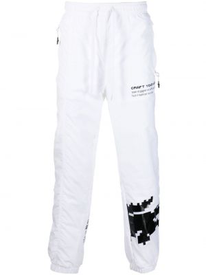 Spodnie z printem Lacoste, biały